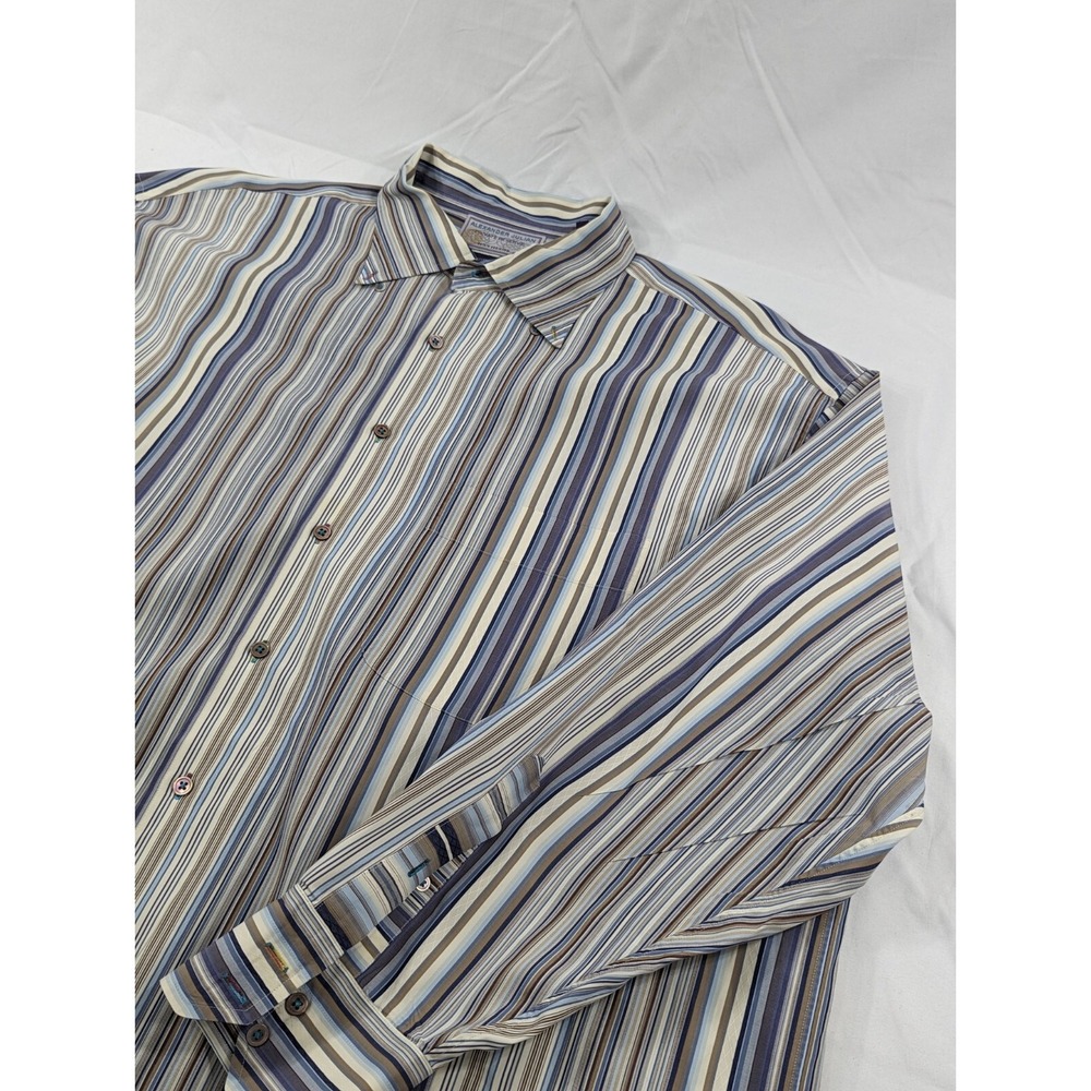 Alexander Julian Private Reserve  L/S  Button Front Dress Shirt STRIPED MENS 3XB